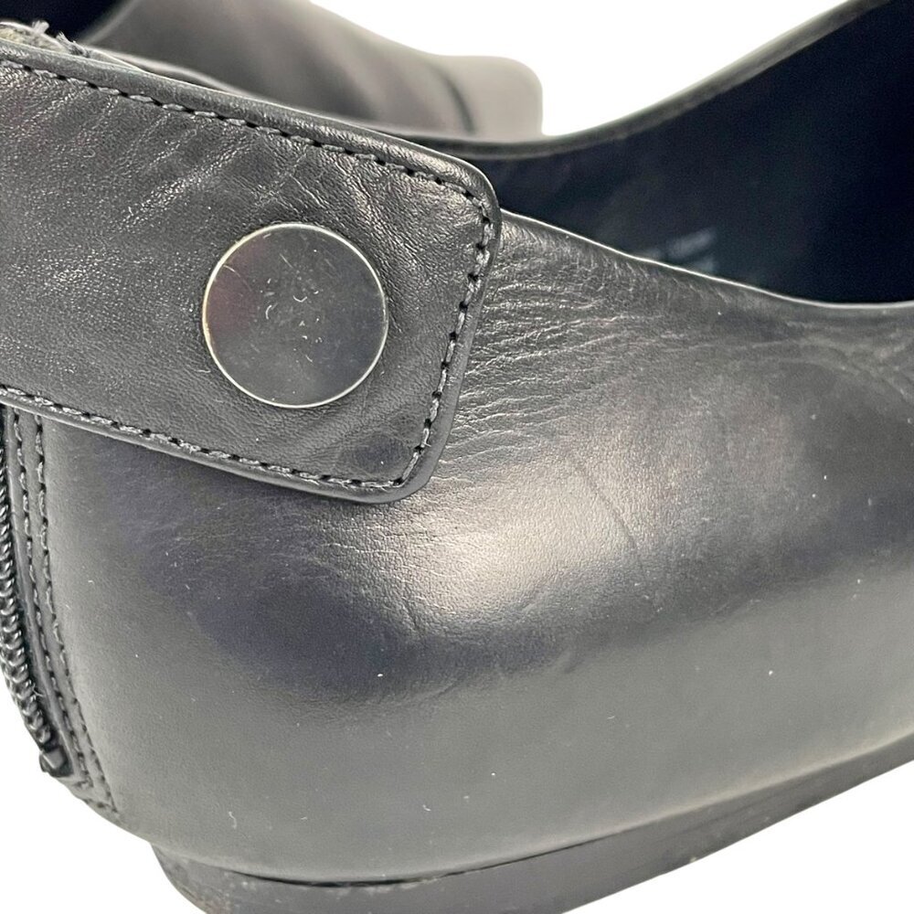 Vince Noel Black Leather Pointed Cap Toe Flats 8.5M Minimalist - Picture 11 of 15